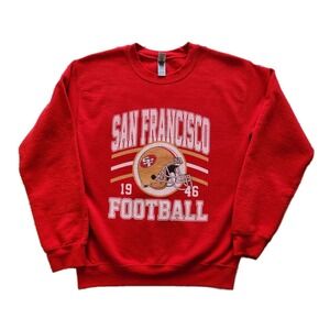 San Francisco 49ers Football Sweatshirt Red Pullover Crewneck Gildan Heavy Blend